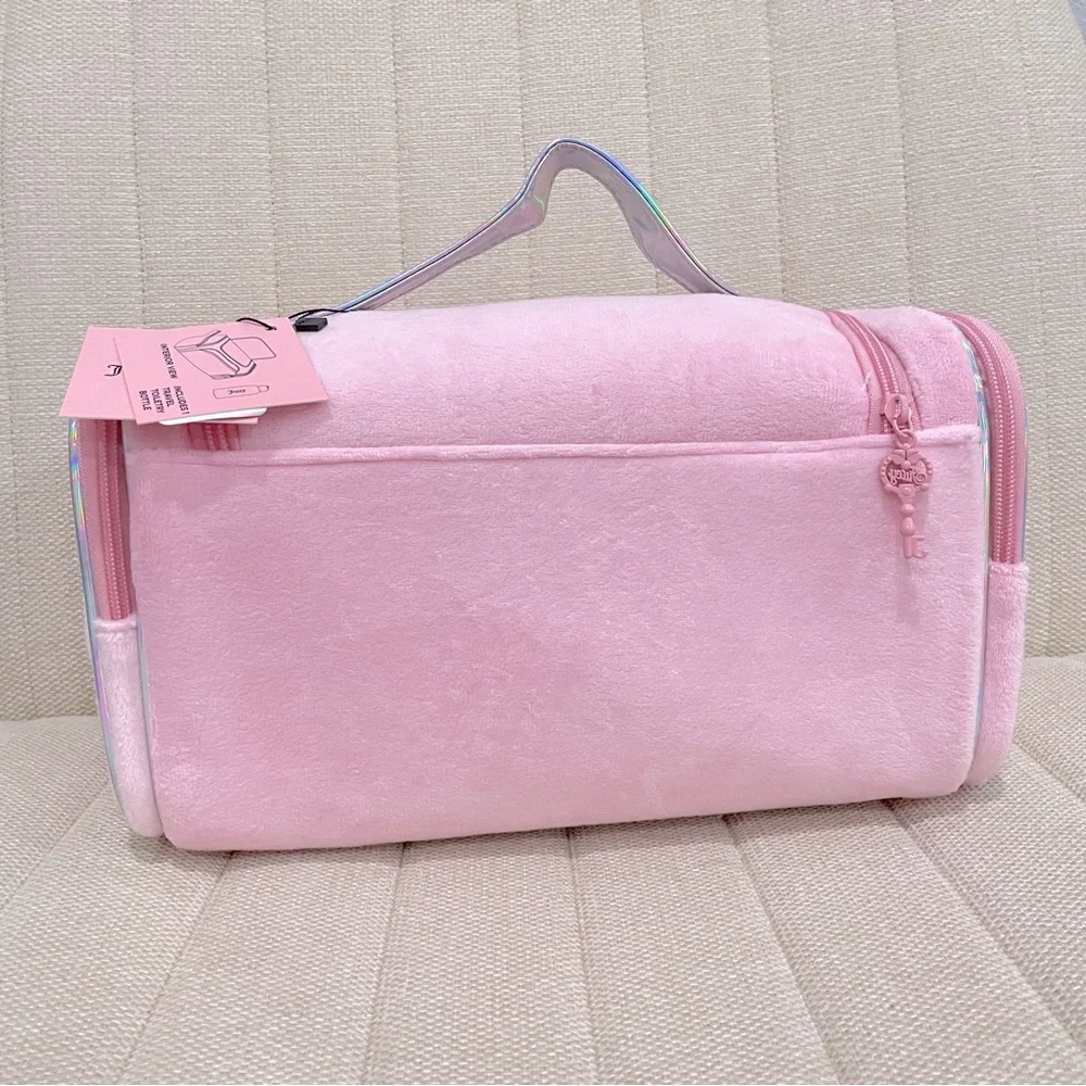 NEW Juicy Couture Pink Velour Butterfly Rhinestone‎ Makeup Bag Toiletry Case NWT